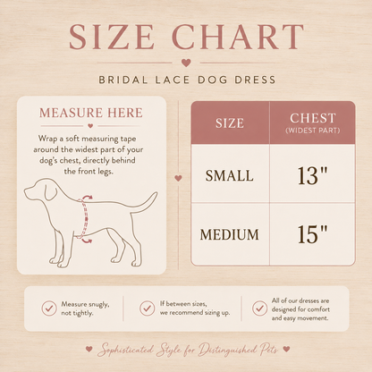 Bridesmaid Dog Dress - White Lace