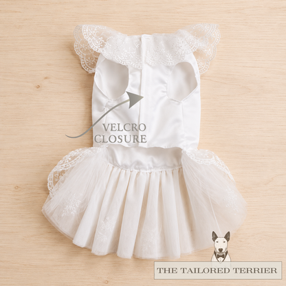 Bridesmaid Dog Dress - White Lace